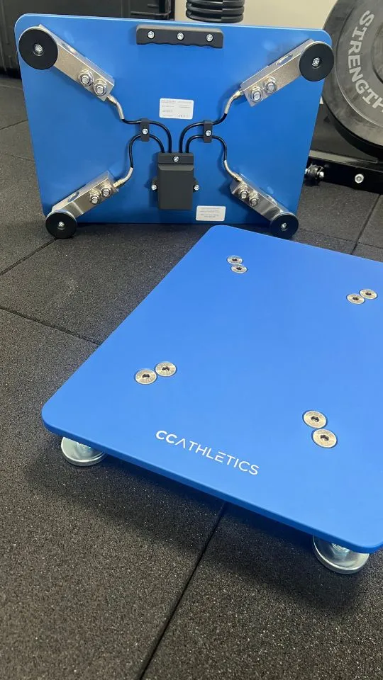 CC Athletics force plate close-up in a gym